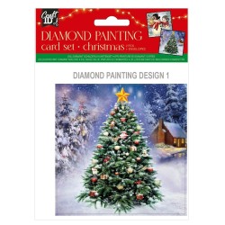 Kerst diamond painting kaarten (2 st.)