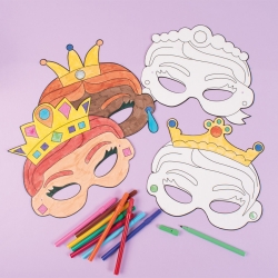 Blanco maskers prinses / fee (set van 16)