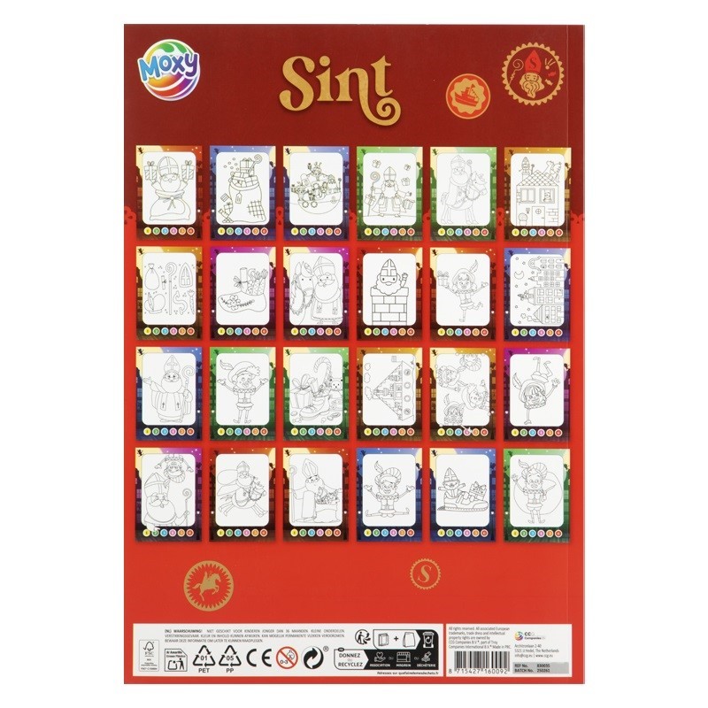 Sint kleuren op nummer