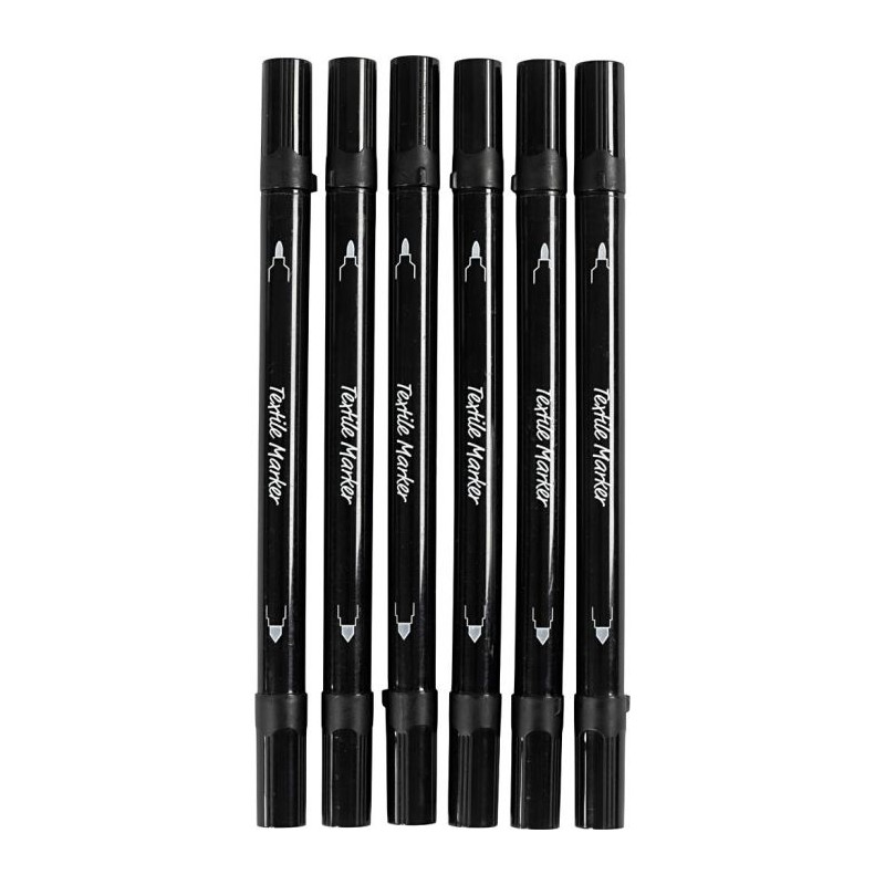 Dubbelzijdige textielstiften zwart