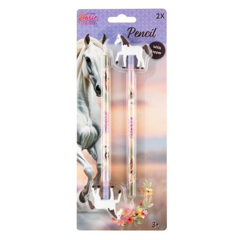Paarden potloden met topper (2 st.)