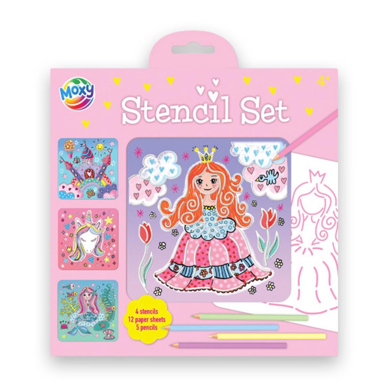 Sjablonen set met potloden meisjes