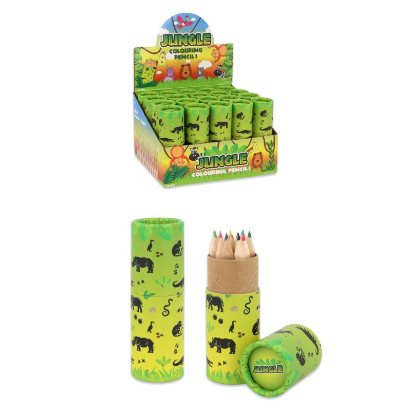 Kleurpotloodjes in koker jungle