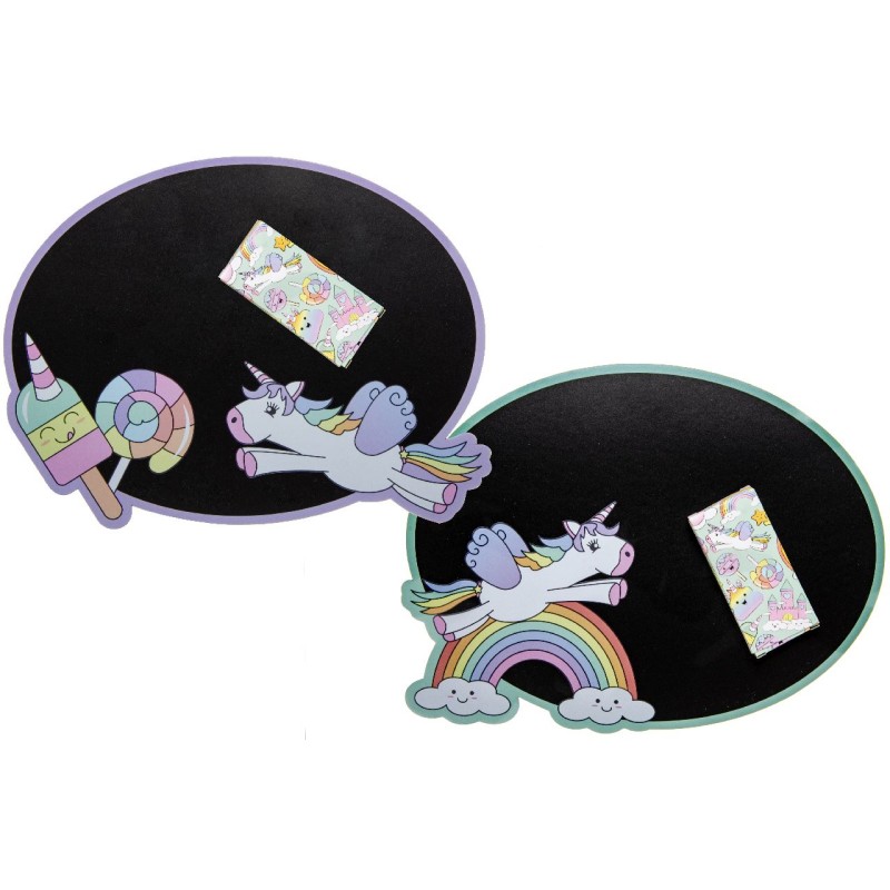 Krijtbord met krijtjes unicorn