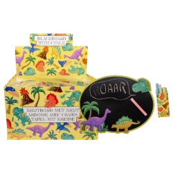 Krijtbord met krijtjes dino