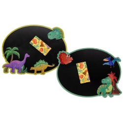 Krijtbord met krijtjes dino