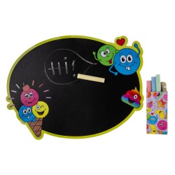 Krijtbord met krijtjes emoji