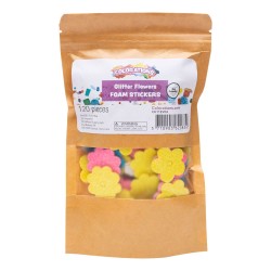 Foamstickers glitter bloemen (120 st.)