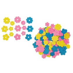Foamstickers glitter bloemen (120 st.)