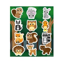 Fun stickers bosdieren