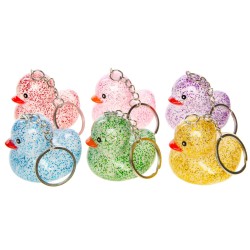 Sleutelhanger glitter eend