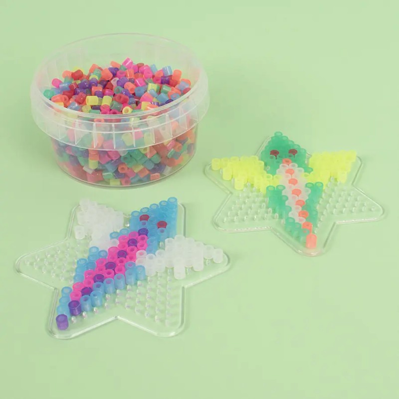 Strijkkralen glitter in opbergbakje