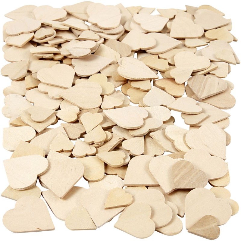 houten knutselhartjes
