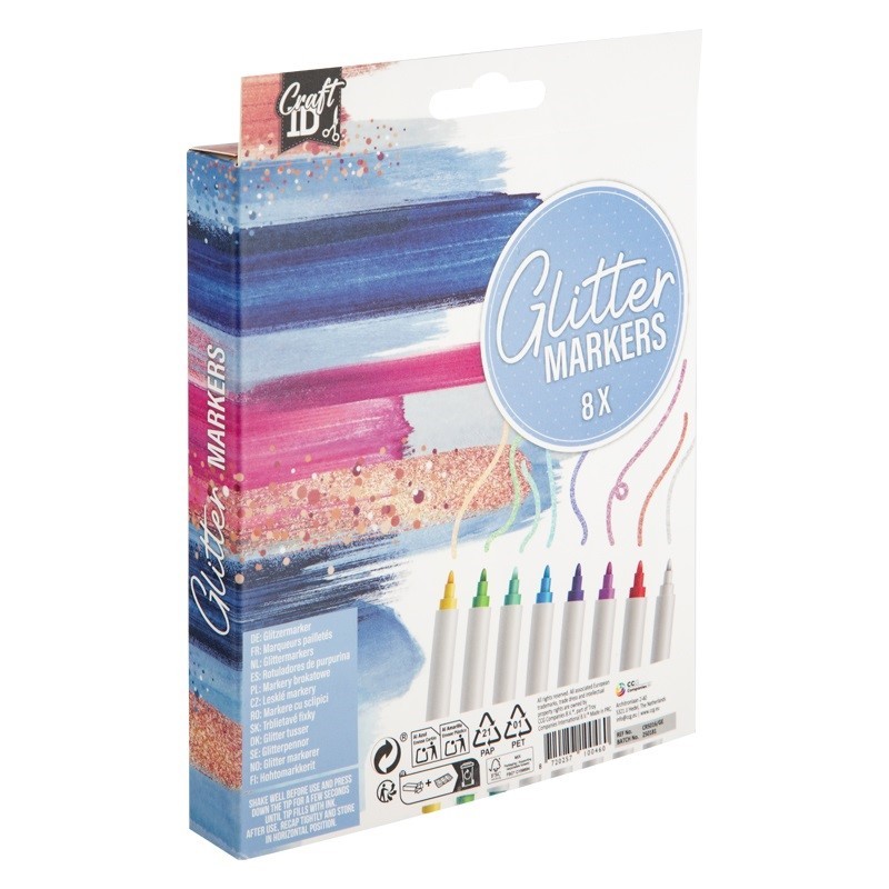 Glitter markers 8 st.