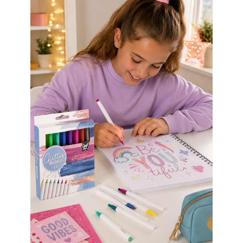Glitter markers 8 st.