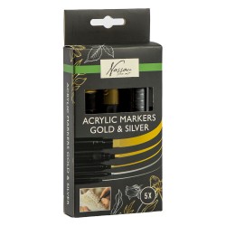 Acrylverf markers goud en zilver