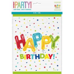Happy birthday feestzakjes (8 st)