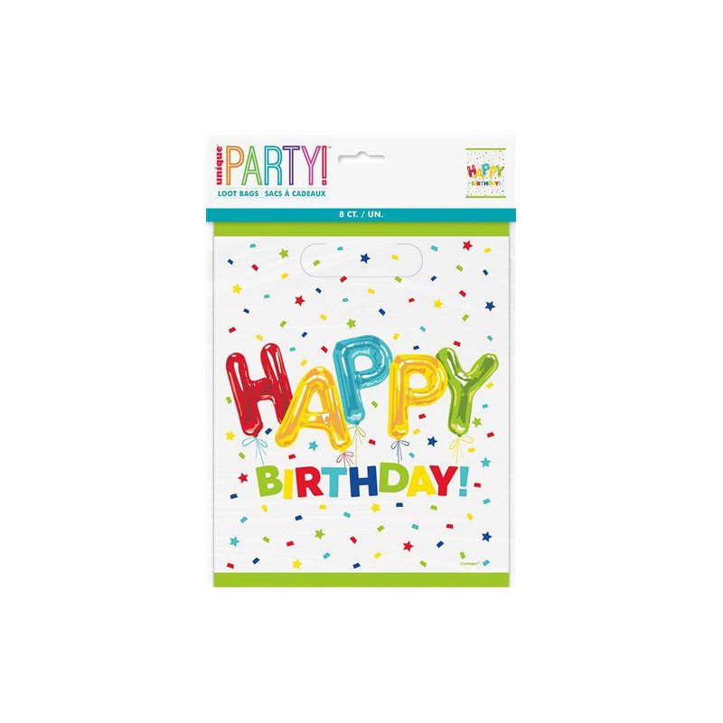 Happy birthday feestzakjes (8 st)