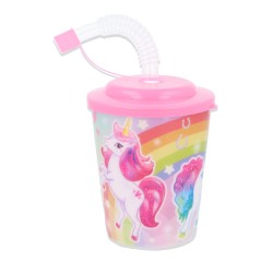 Beker met deksel en rietje unicorn