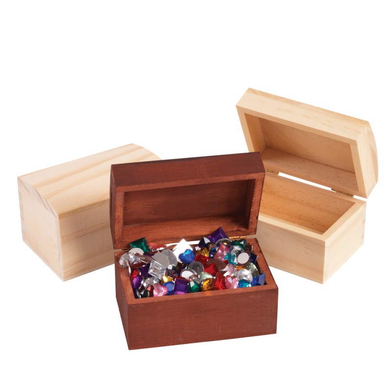 Blank houten schatkistje