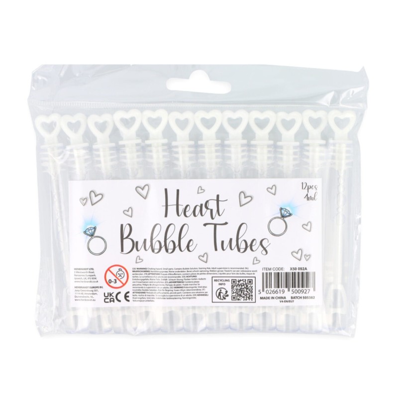 Mini bellenblaas hart 12 st.