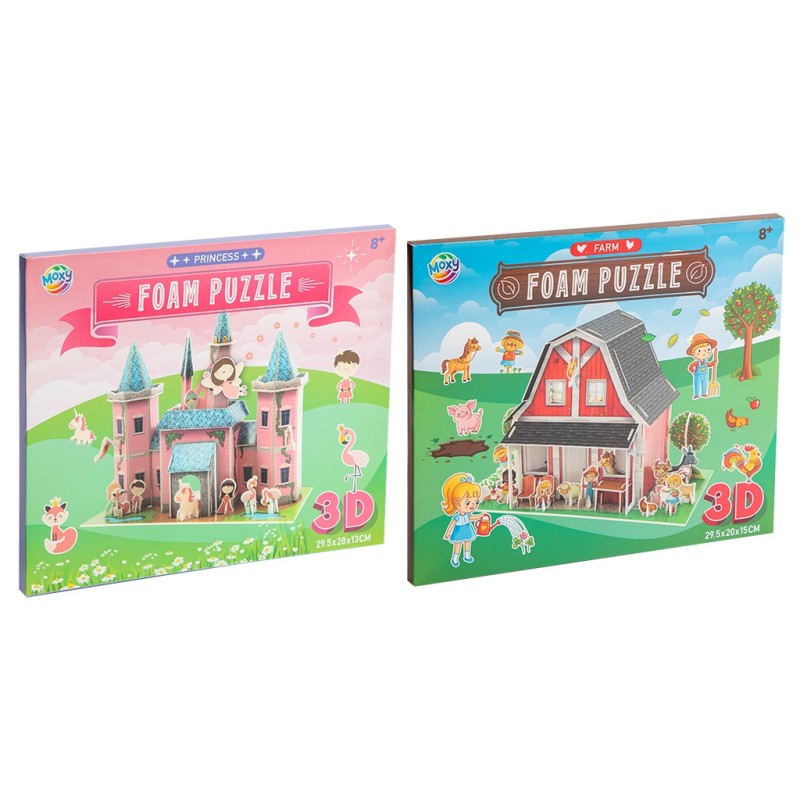 3D Foam Puzzel – Prinsessenkasteel of Boerderij