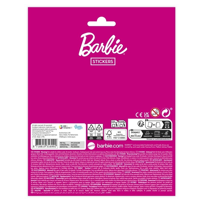 Barbie stickervel groot