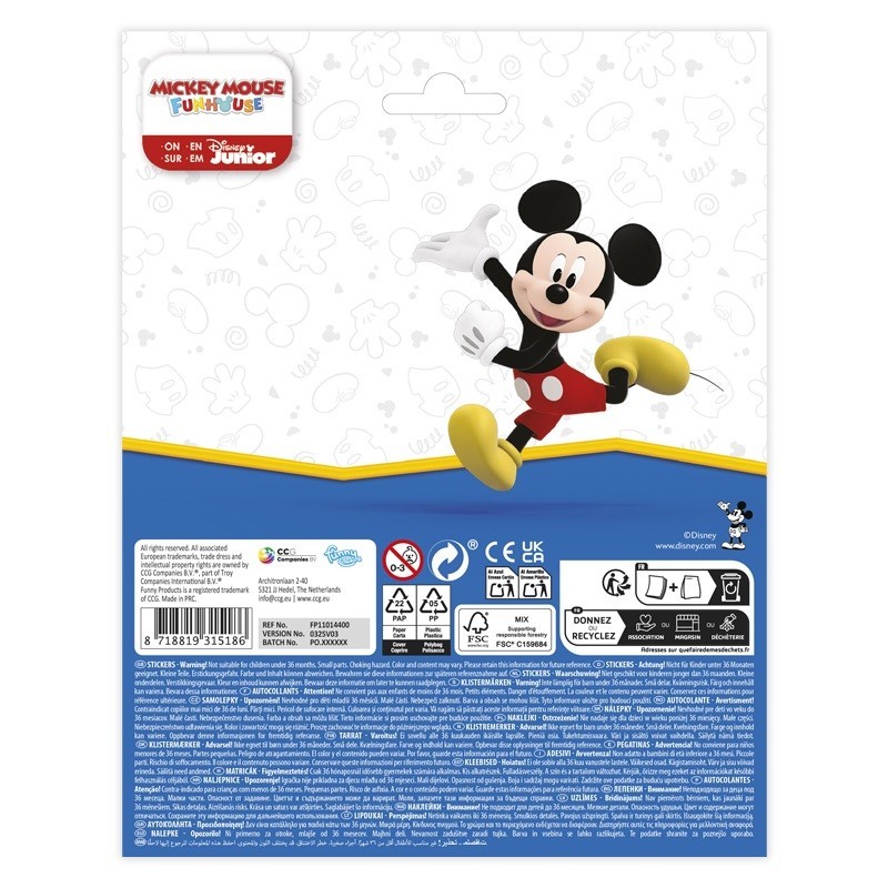 Mickey Mouse stickervel groot