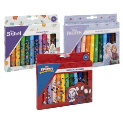 Uitwasbare dikke viltstiften Stitch, Frozen & Spidey