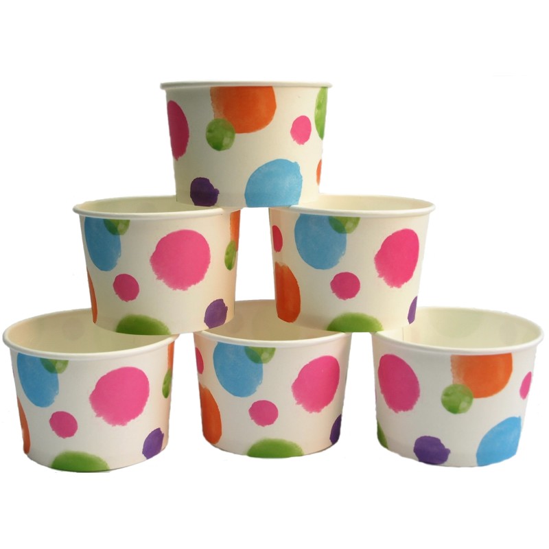 Traktatie (ijs) cups stip (6 sts)