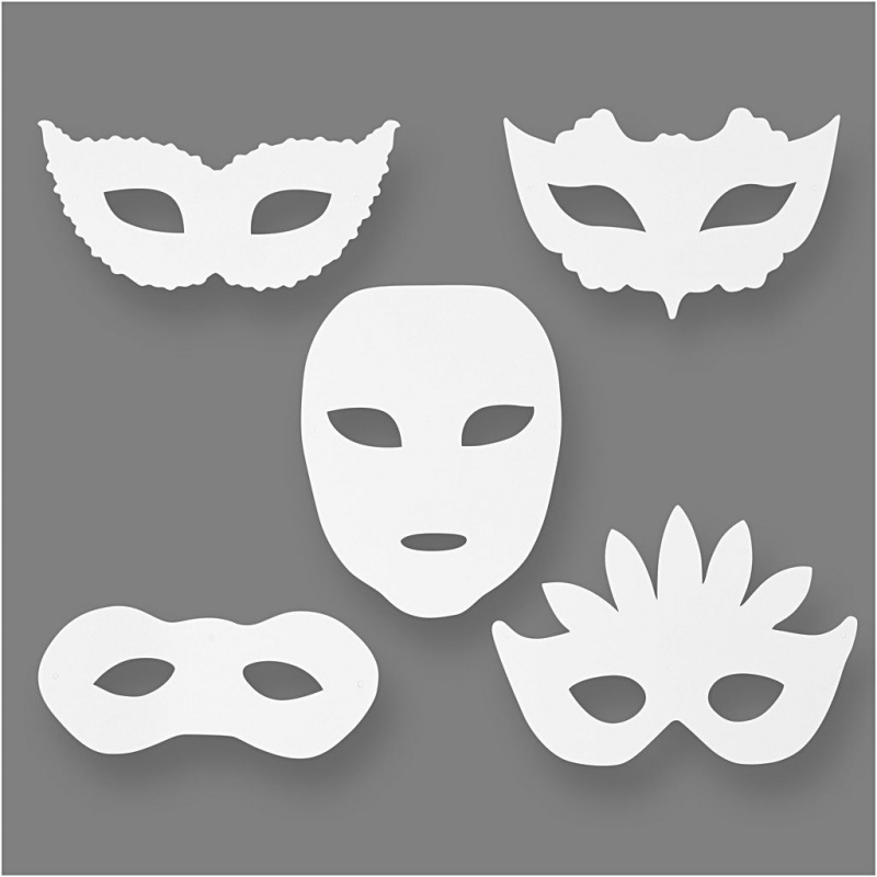 Blanco maskers maskerade (set van 16)