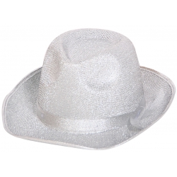 Glitter hoed zilver luxe