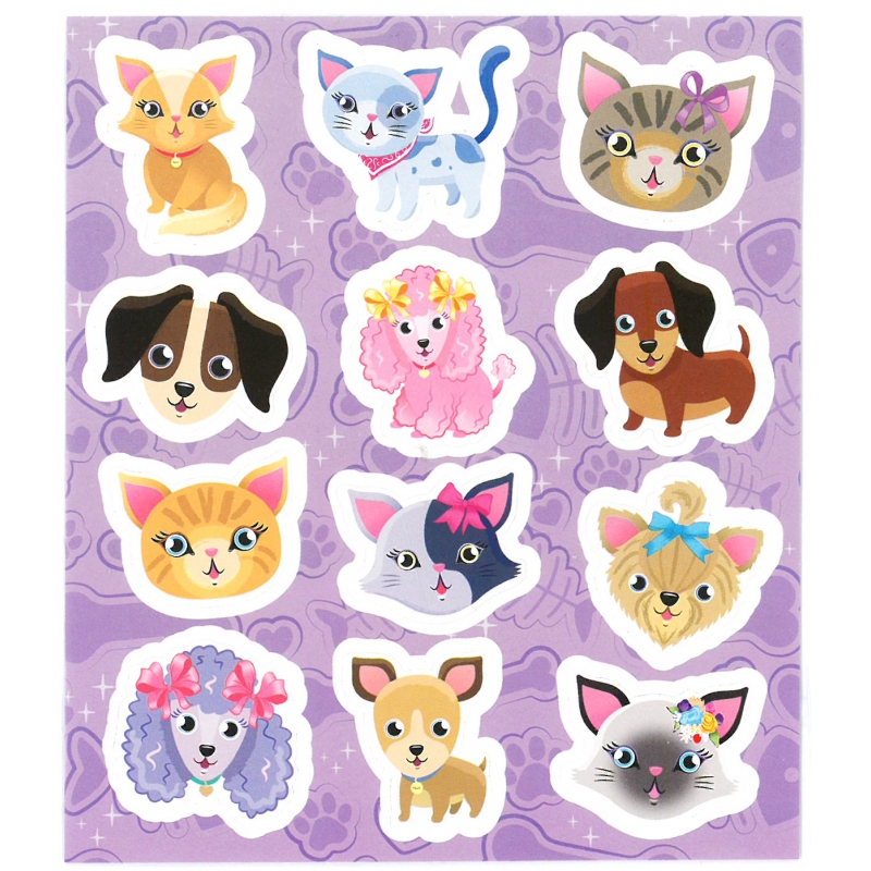 binden Tante Schadelijk Fun stickers kat en hond