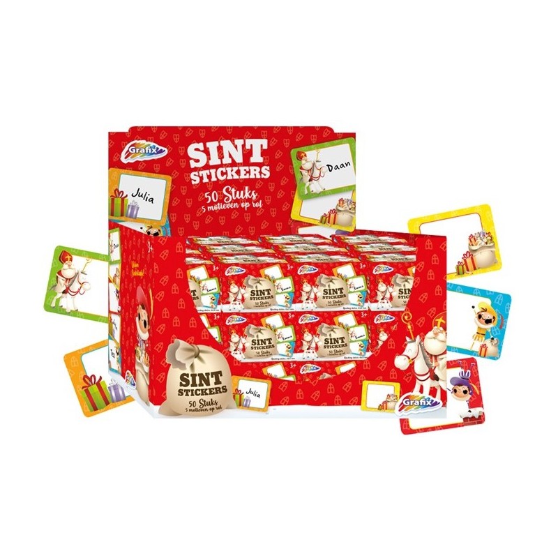 Sinterklaas stickers op rol (50 st.)