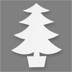 Kerstboom van wit karton (25 st.)