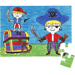 Inkleur puzzel piraat