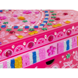 Sieraden opbergdoos met lade en siersteentjes