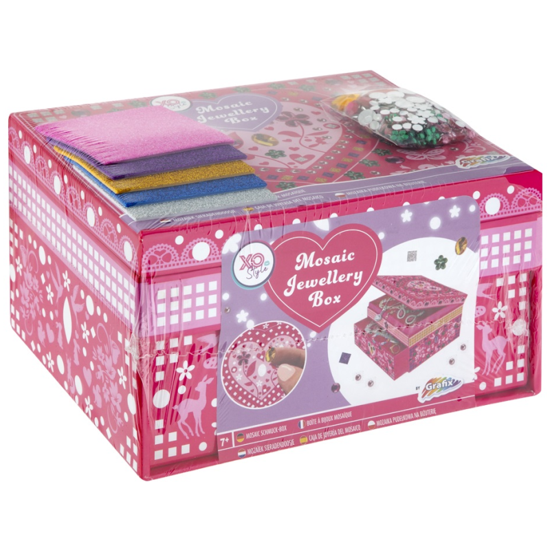 Sieraden opbergdoos met lade en siersteentjes