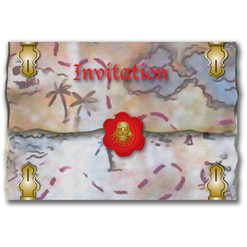 Piraten uitnodigingen (8 st.)